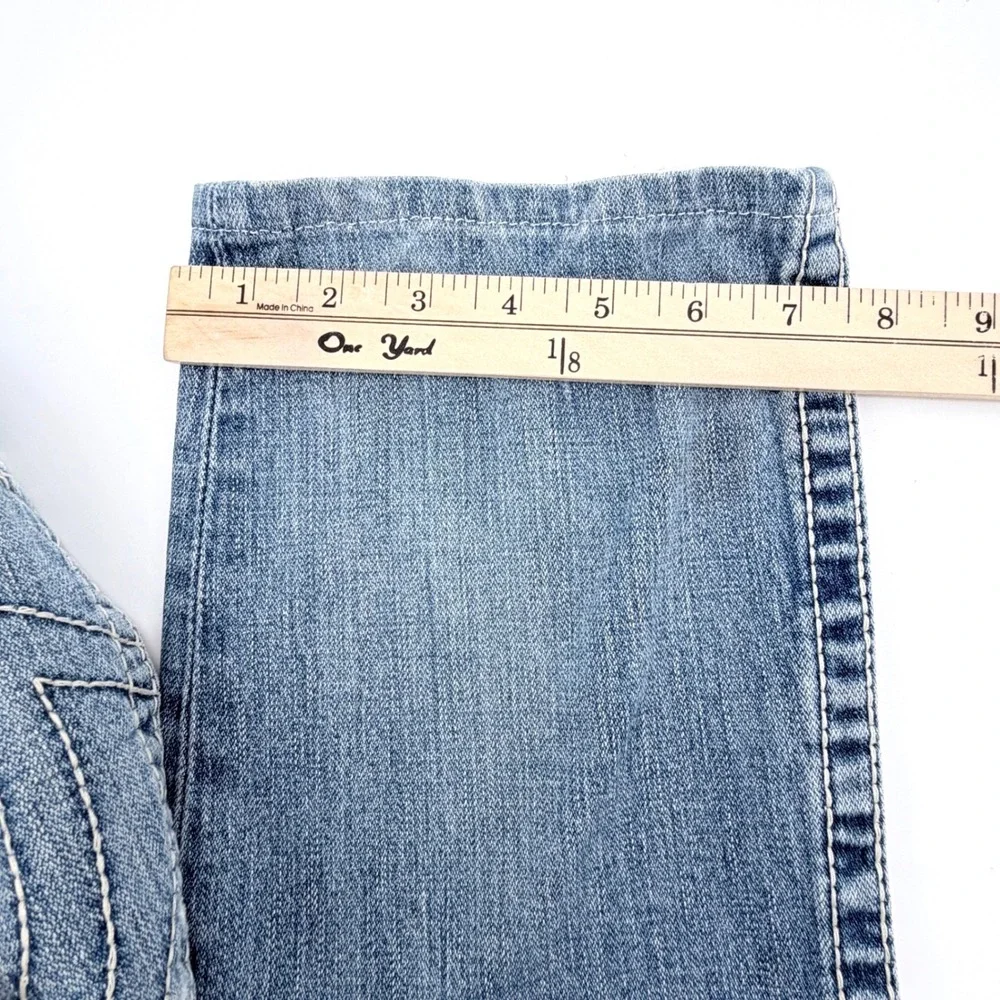True Religion Marco Big T Jeans Mens 30 Light Wash Blue‎ Distressed Straight